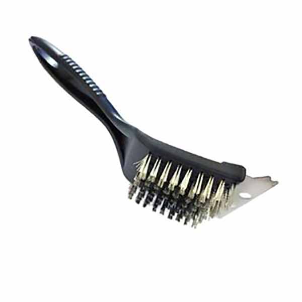 BROSSE EN ACIER INOXYDABLE SPECIALE PLANCHA AVEC POIGNEE EN PLASTIQUE