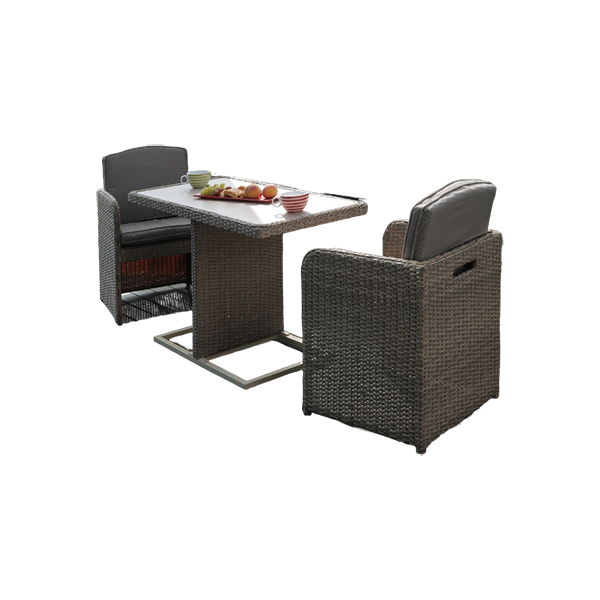 ENSEMBLES BALCON 3 PIECES+HOUSSE - TABLETHYM 120X53 ET 2 FAUTEUILS ROND THYM AVEC DOSSIERSRABATTABLES