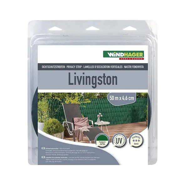 LAMELLES D OCCULTATION VERTICALES LIVINGSTON 4.6CMX50M 100 CLIPS