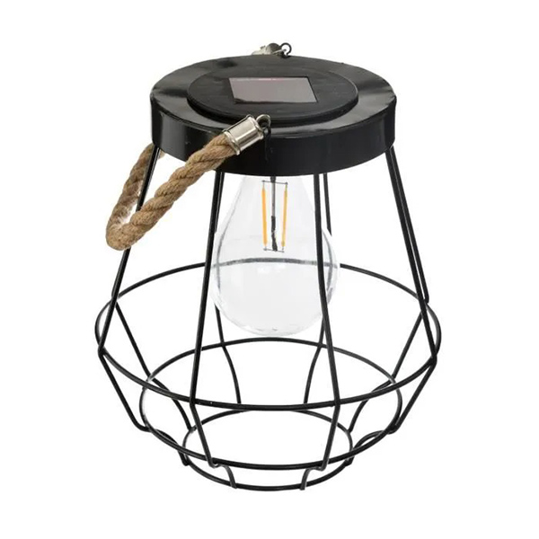LANTERNE SOLAIRE METAL ET CORDE