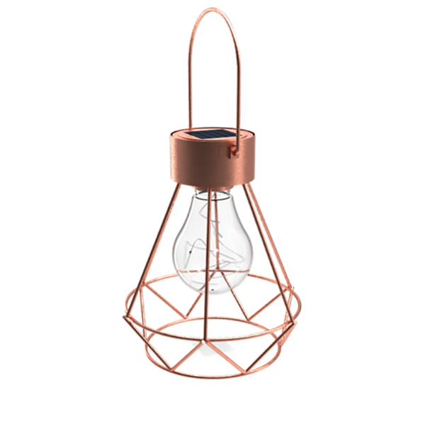 LANTERNE SOLAIRE RETRO ROSE 6 LED IP44 13X13X16CM