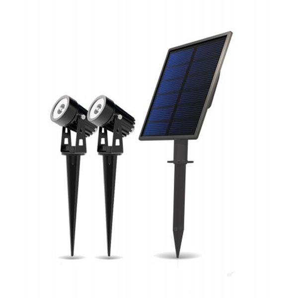 LOT DE 2 PIQUET SOLAIRE 350 LUMENS IP44 4,3X6,6X22,6CM