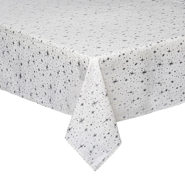 NAPPE IMPRIMEE GALAXY ARGENTE 140X240
