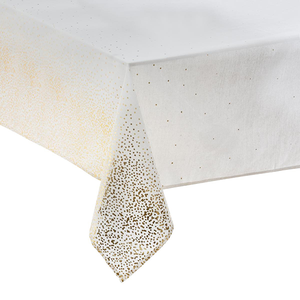 NAPPE IMPRIMEE LEOPAR BLANCHE /OR 140X360