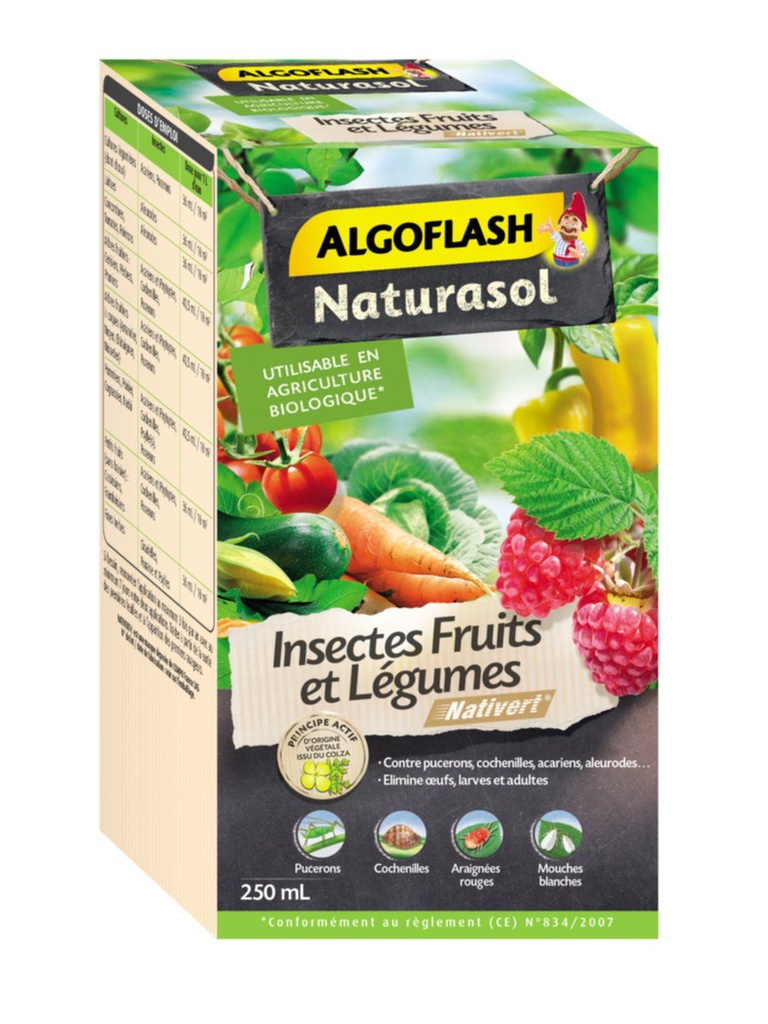 Insecticide Fruits et Légumes 250ml - ALGOFLASH NATURASOL (12/crtn)