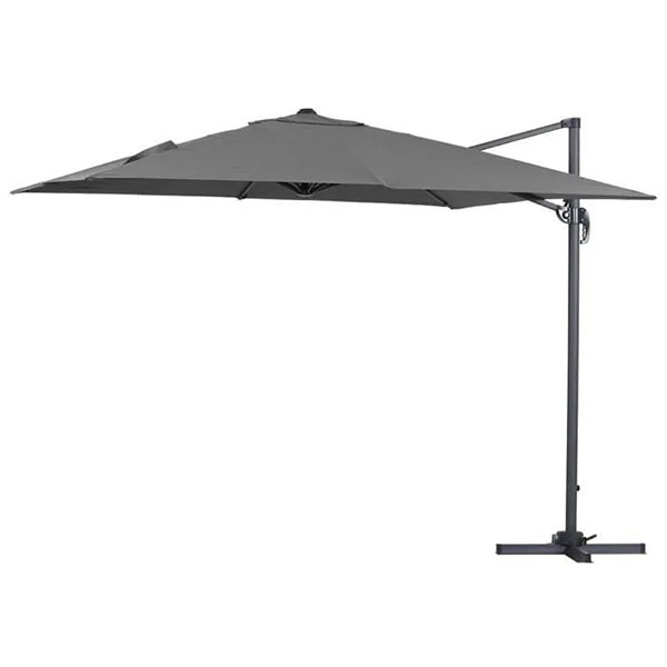 PARASOL 3X3 DEPORTE COLORIS GRIS+ECLAIRAGE 12 LEDS SUPPLEMENTAIRE