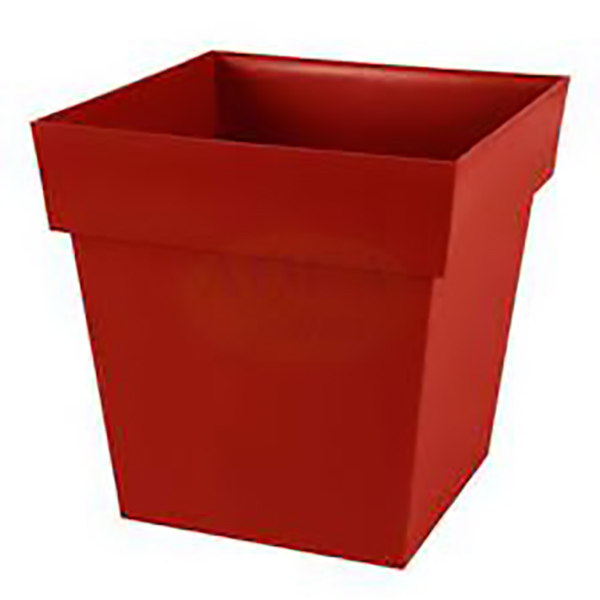 POT TOSCANE CARRE 32 CM - 22L ROUGE RUBIS