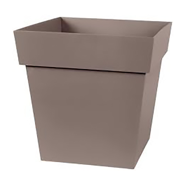 POT TOSCANE CARRE 32 CM - 22L TAUPE