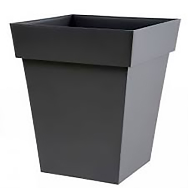 POT TOSCANE CARRE 39X39X65 CM 62L GRIS ANTHRACITE