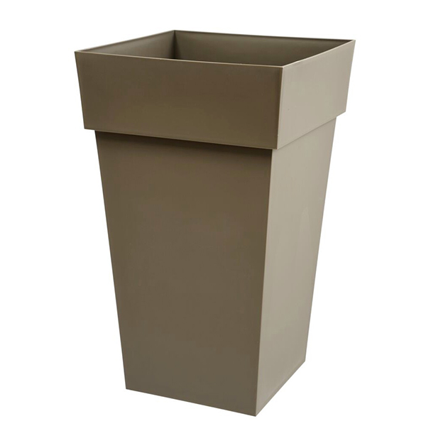POT TOSCANE CARRE 39X39X65 CM 62L TAUPE