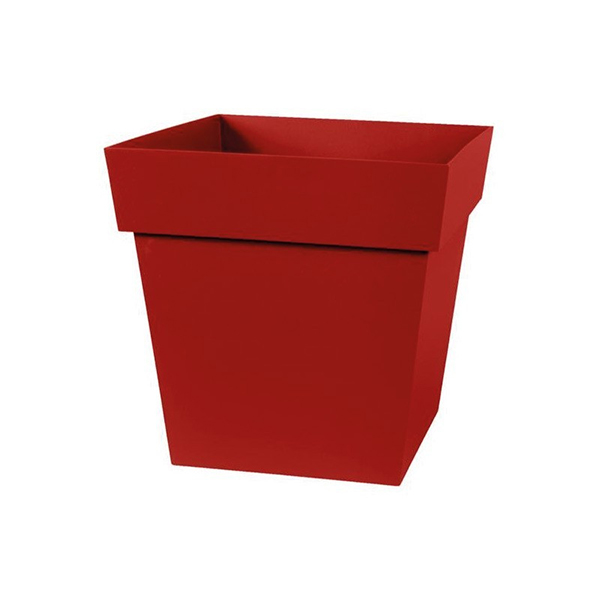 POT TOSCANE CARRE 50 CM ROUGE RUBIS