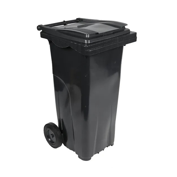 POUBELLE NOIR AVEC ROUE 120L