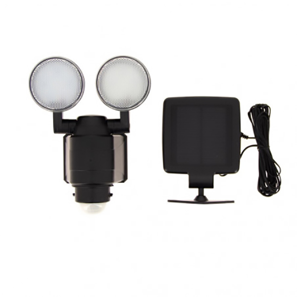 PROJECTEUR SOLAIRE 2 TETES 700 LUMENS IP44 12X4,56CM