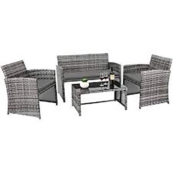 SET DETENTE 4 PIECES - 1 TABLE THYM 100X60 + 1 SOFA 2 PALCES THYM ET 2 FAUTEUILS THYM AVEC DOSSIERS RABATTABLES