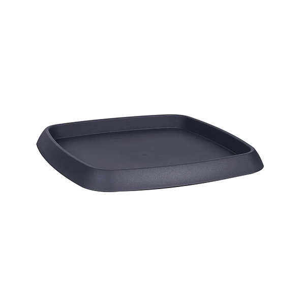 SOUCOUPE CARREE "CHORUS" 17,5CM GRIS ANTHRACITE