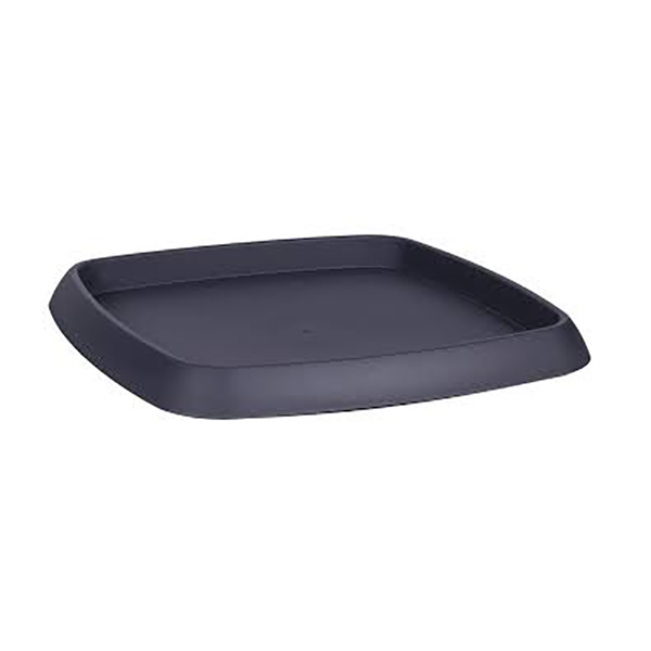 SOUCOUPE CARREE "CHORUS" 22CM GRIS BETON