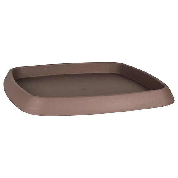 SOUCOUPE CARREE "CHORUS" 22CM TAUPE