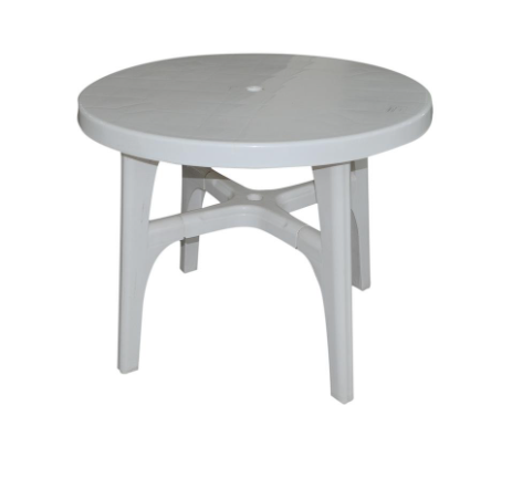 TABLE PLASTIQUE BLANC 92*92*73CM