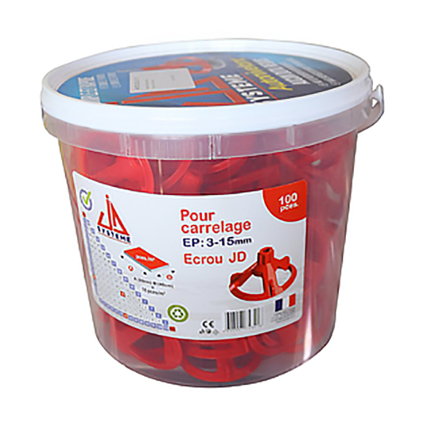 ECROU ROUGE JD SEAU DE 100 PIECES