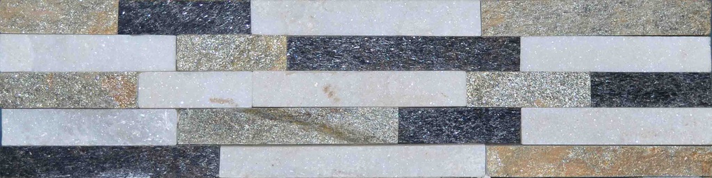PIERRE FACADE NATURELLE 16*60*1-2CM MULTICOLOR QUARTZ (CX7PCS=0,63M2)