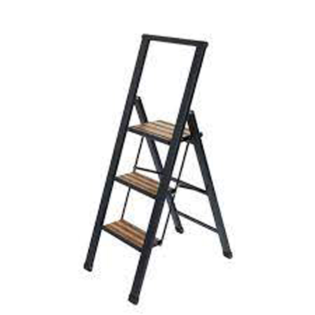 ESCABEAU PLIABLE ALUMINIUM 3 MARCHES NOIR