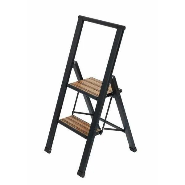 ESCABEAU PLIABLE ALUMINIUM 2 MARCHES NOIR