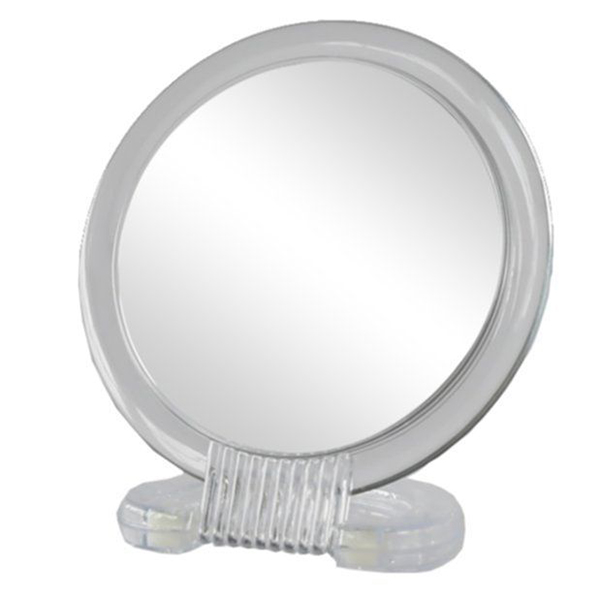 MIROIR A POSER ROND AVEC SUPPORT PLEXI BLANC X2 D.12