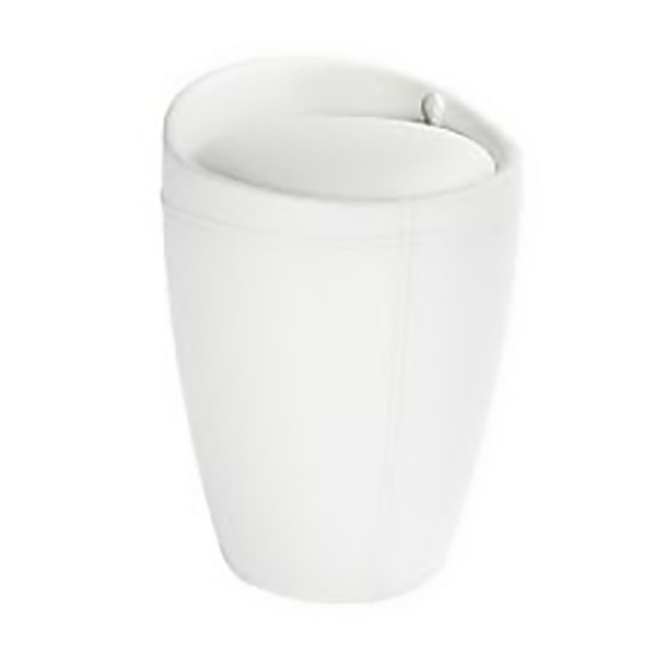COFFRE A LINGE + TABOURET CANDY IMITATION CUIR BLANC