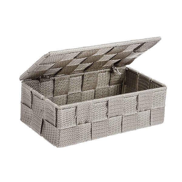 ORGANISATEUR DE SALLE DE BAIN ADRIA AVEC COUVERCLE TAUPE
