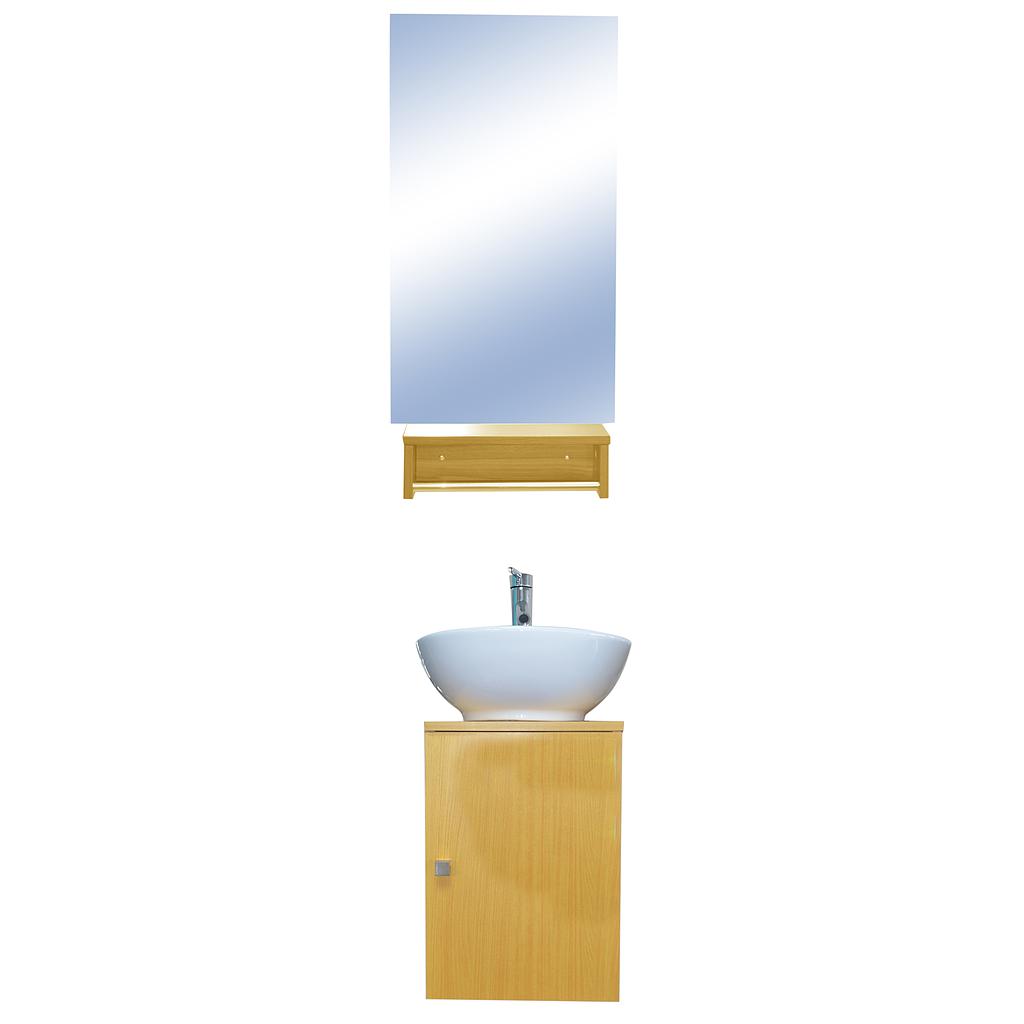 MEUBLE DE SALLE DE BAIN SS6053/F16 410X410 +MIROIR 800X400+MITIGEUR