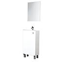 MEUBLE SALLE DE BAIN SIMPLE VASQUE CERAMIQUE +MIROIR RIGA 40 1P BLANC