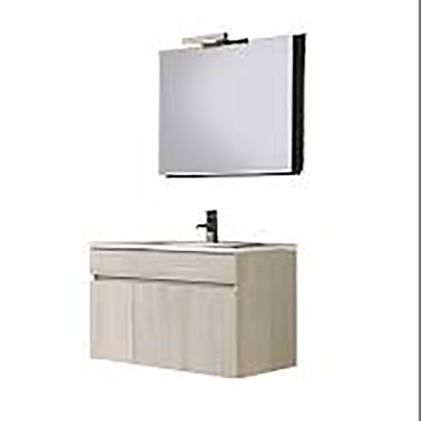 MEUBLE SALLE DE BAIN SUSPENDU FLY 2 PORTES AVEC VASQUE+MIROIR 80CM