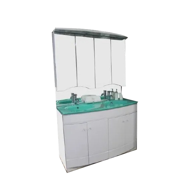MEUBLE SALLE DE BAIN NEPAL BLANC AVEC VASQUE EN VERRE 1000X500MM