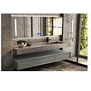 MEUBLE SALLE DE BAIN SIMPLE VASQUE TAUPE MARBRER + CAISSON GRIS ET MIROIR LED 1200X470X180MM