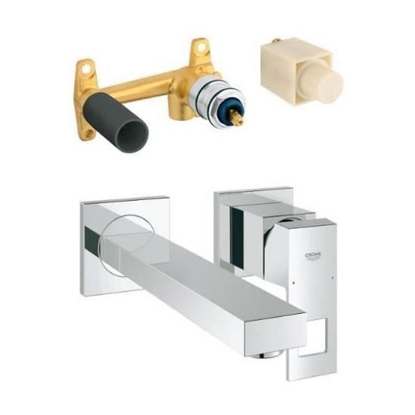 MITIGEUR LAVABO EUROCUBE MURALE 2 TROUS