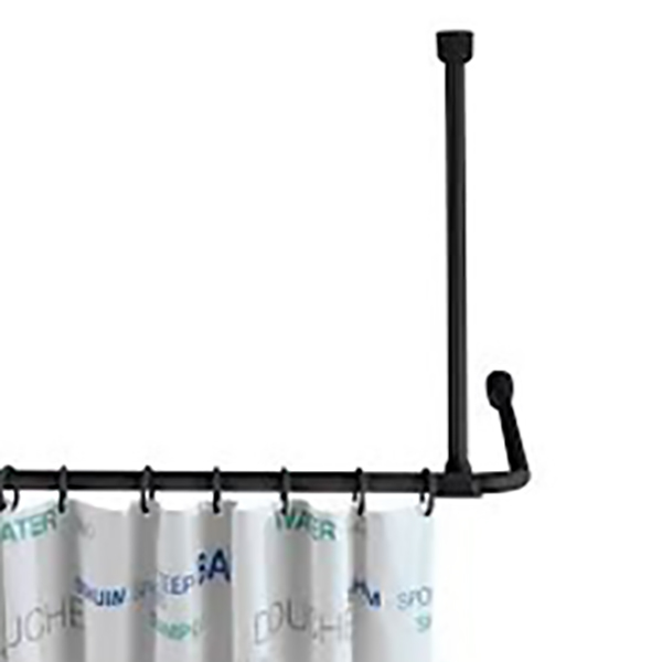 SUPPORT BARRE DE DOUCHE UNIVERSELLE 57 CM NOIR