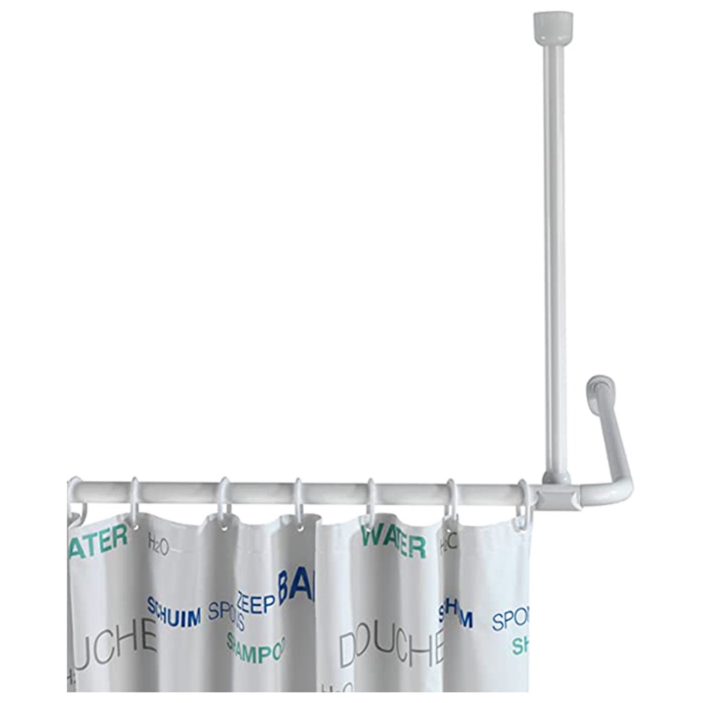 SUPPORT BARRE DE DOUCHE 25 MM LONG 57 CM BLANC