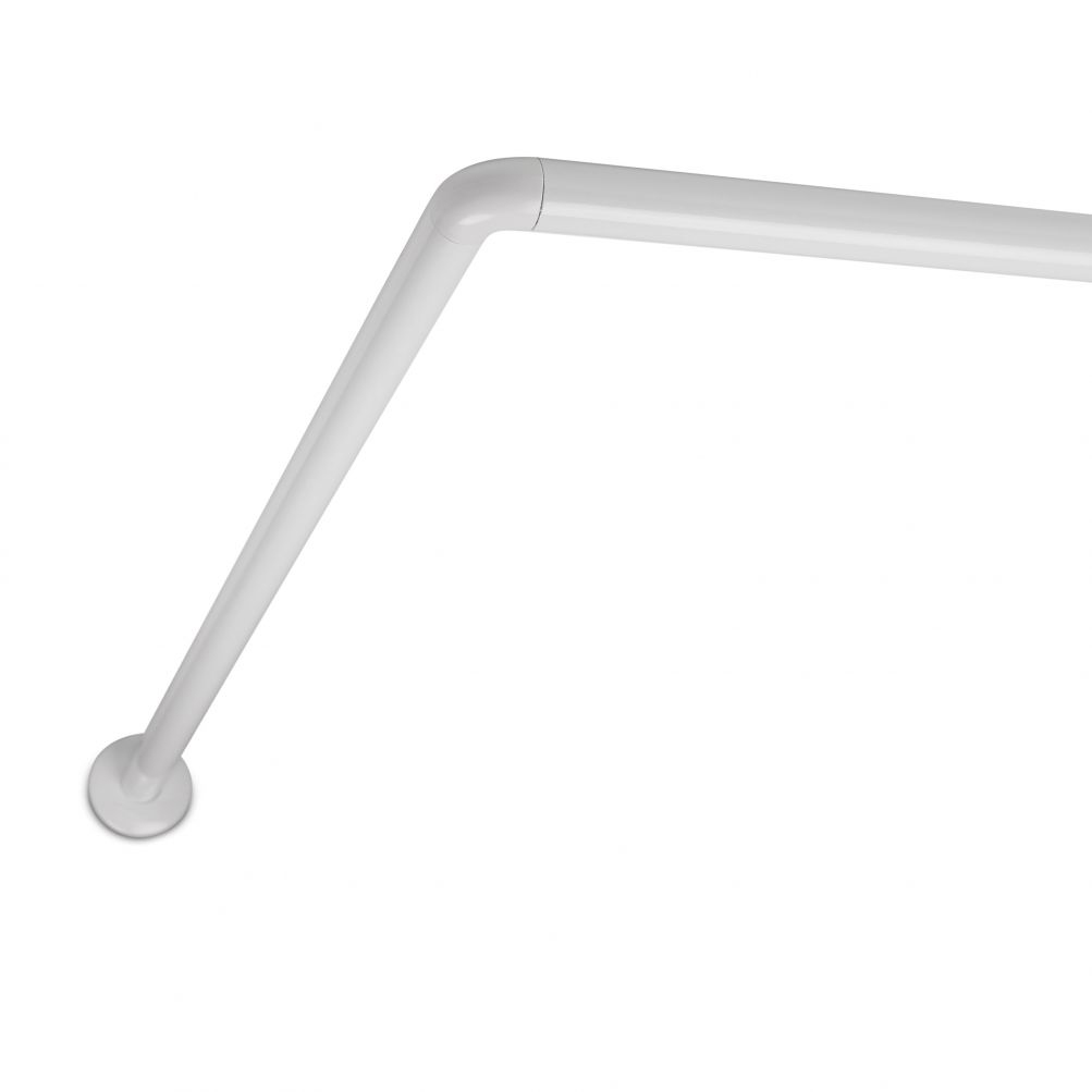BARRE DE RIDEAU DE DOUCHE D ANGLE 90X90 BLANC