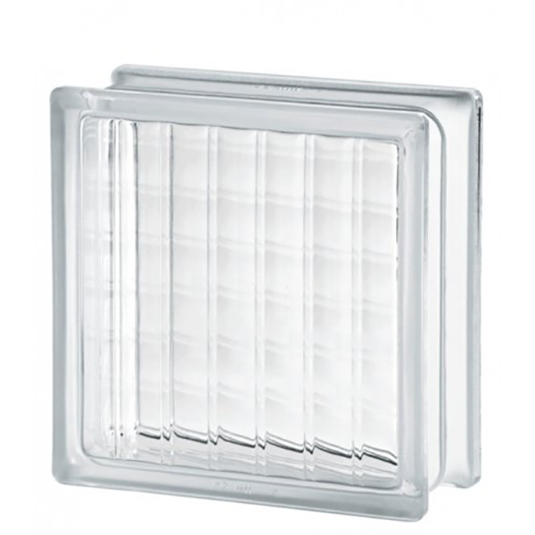 BRIQUE DE VERRE EUROPEENNE L.190 X L.190 X EP.80MM CROSS LARGE