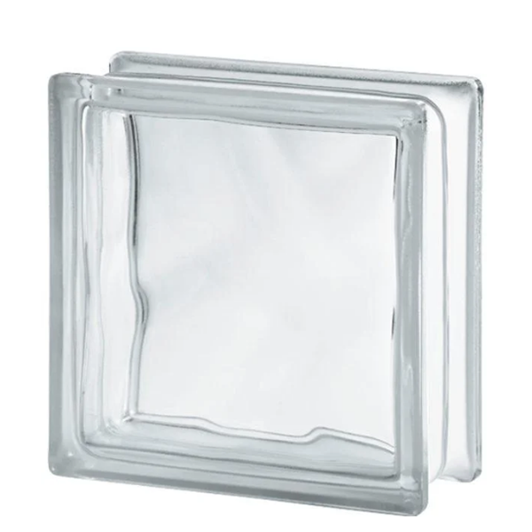 BRIQUE DE VERRE EUROPEENNE L.190 X L.190 X EP.80MM WAVE