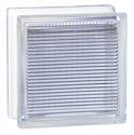 BRIQUE DE VERRE EUROPEEN 190X190MM EP 80MM STRIEE PARALLELLE