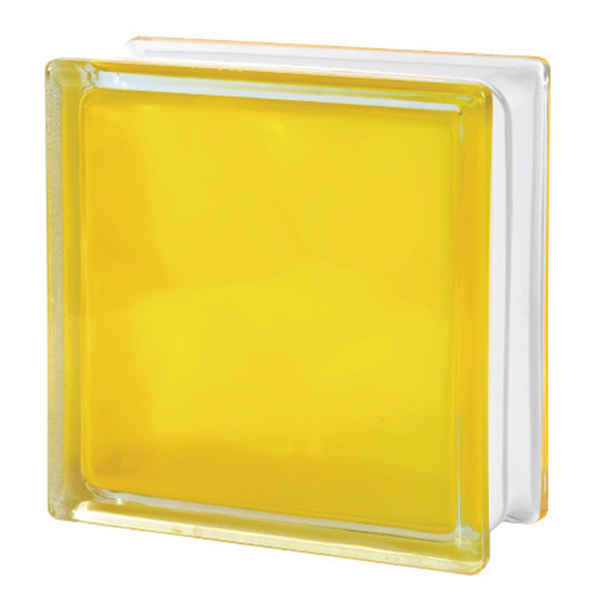 BRIQUE DE VERRE EUROPEEN MATTY YELLOW WAVE 19*19*9