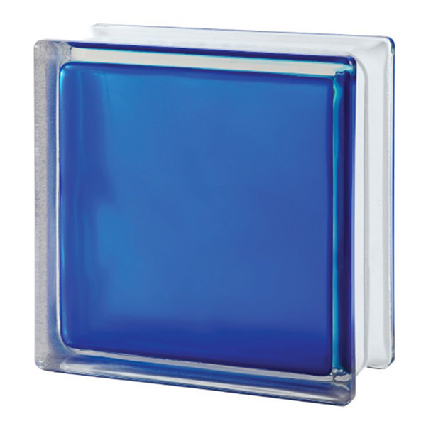 BRIQUE DE VERRE EUROPEEN MATTY BLUE WAVE 19*19*11