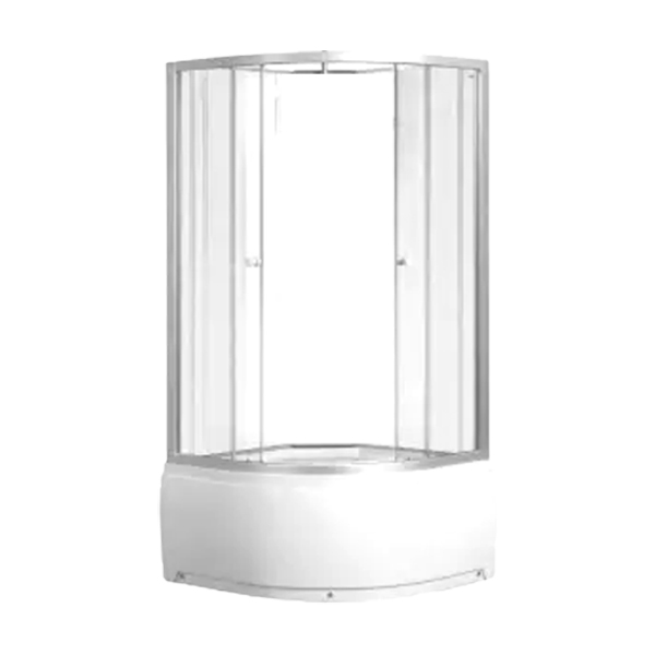 CABINE DE DOUCHE SIMPLE ANGLE ALU 900X900X2000MM AVEC RECEVEUR 40CM ET BONDE