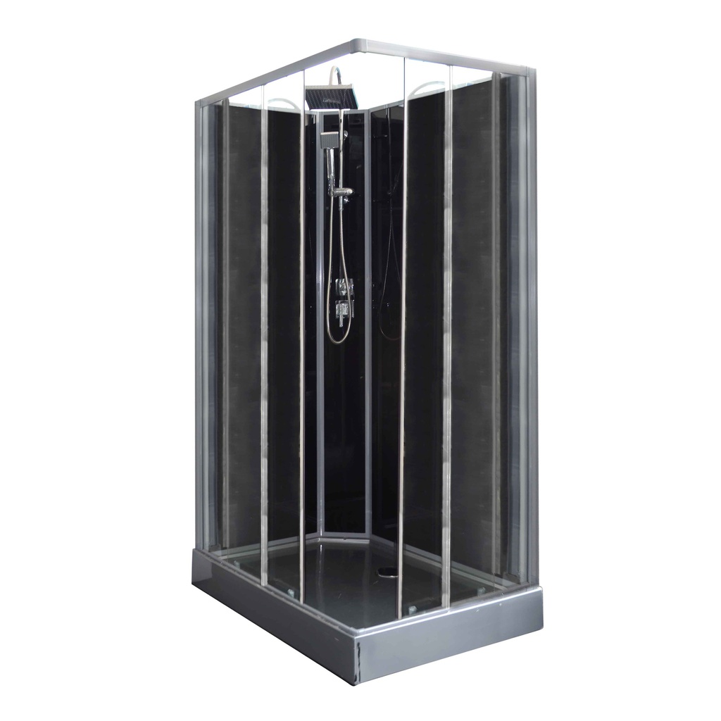 CABINE DE DOUCHE HYDROMASSANTE MAYLINE 120X80 AVEC RECEVEUR GRIS