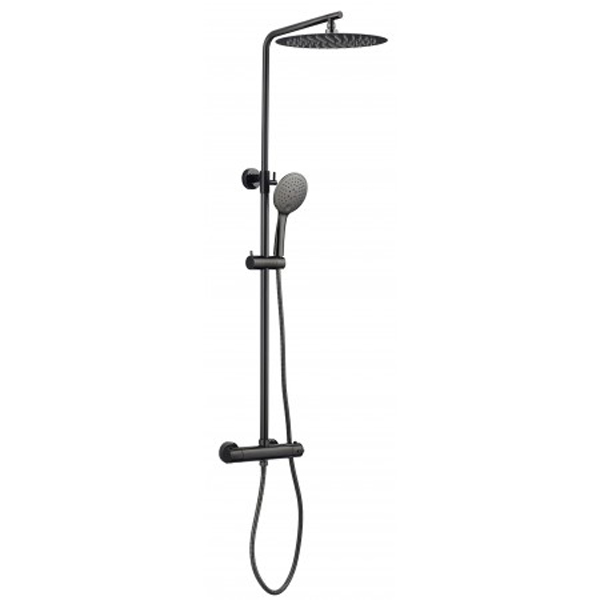 COLONNE DE DOUCHE COMPLETE THERMOSTATIQUE HAWERA NOIR AVEC TDD 280X180MM