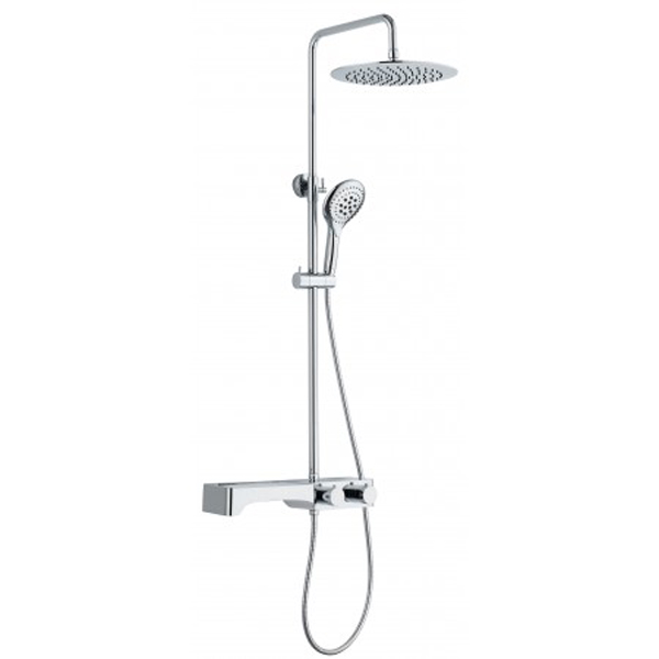 COLONNE DE DOUCHE THERMOSTATIQUE COMPLETE MALUNAI CHROME AVEC TÊTE DE DOUCHE RONDE 300 MM
