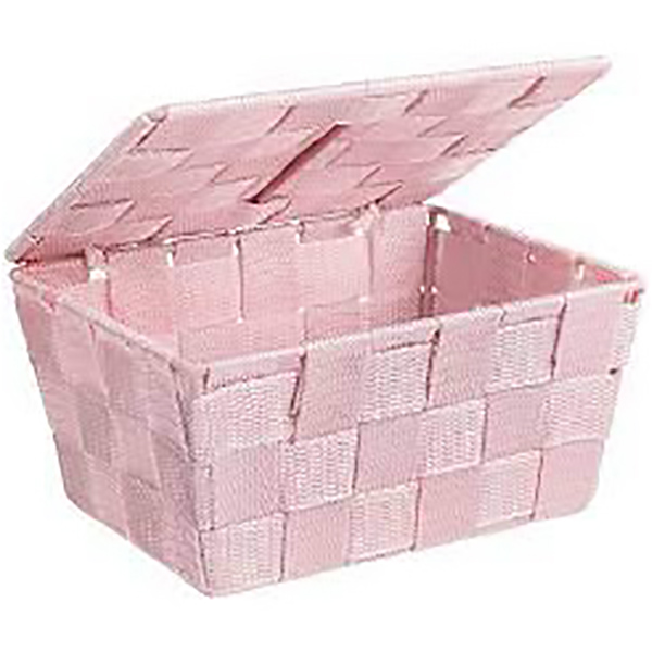 CORBEILLE SALLE DE BAIN AVEC COUVERCLE ADRIA ROSE