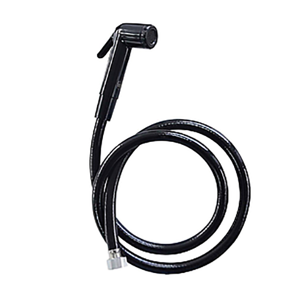 DOUCHETTE POUR WC NOIR MAT AVEC SUPPORT ET FLEXIBLE 1,2M