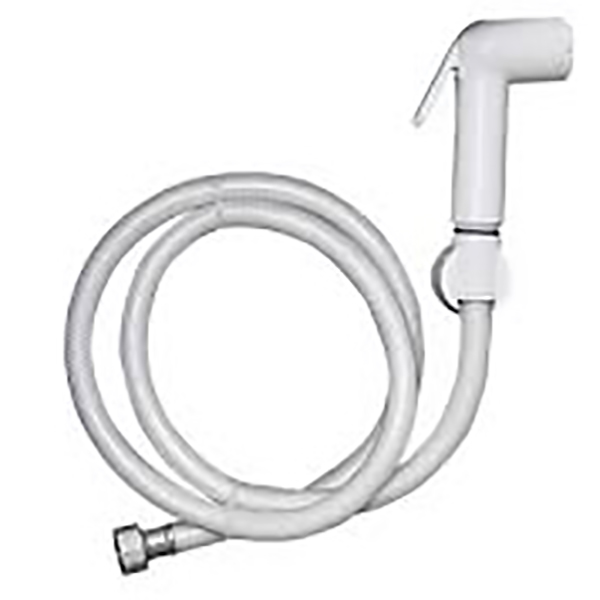 DOUCHETTE POUR WC BLANC AVEC SUPPORT ET FLEXIBLE 1,2M